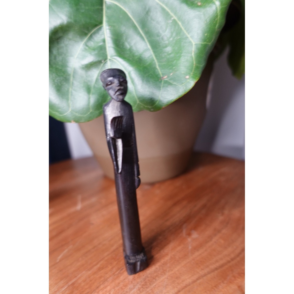 African Tribal Art Wood‎ Carving Statue Figurine Tall Sculpture Vintage Decor